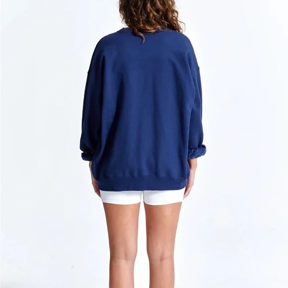 VARSITY SWEATSHIRT NAVY/BABY BLUE - Picture 5 of 5